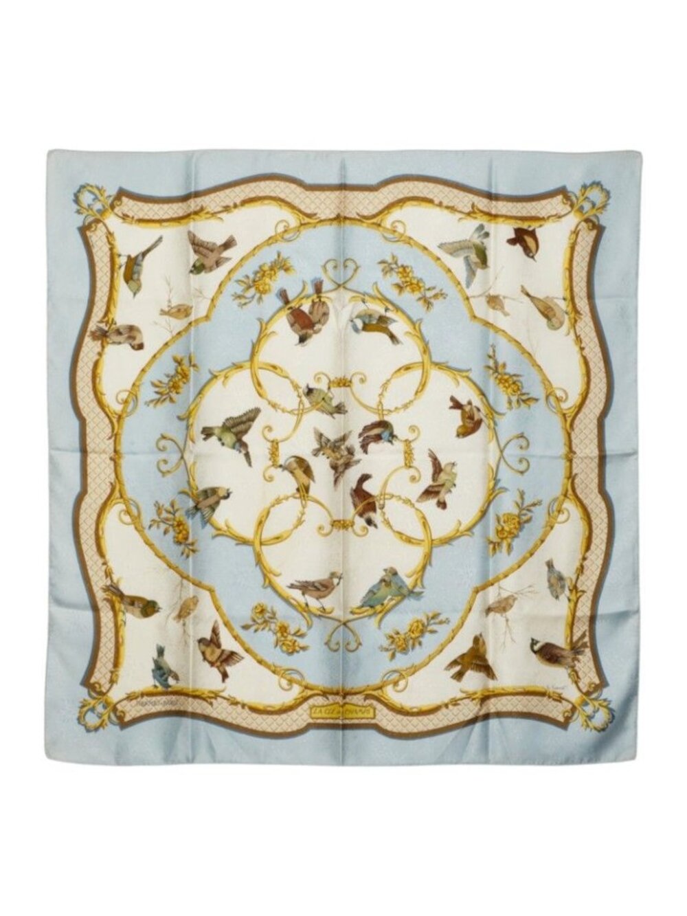 Hermes Carre 90 la Cle Des Champs the Key to Freedom Scarf Large Format Blue